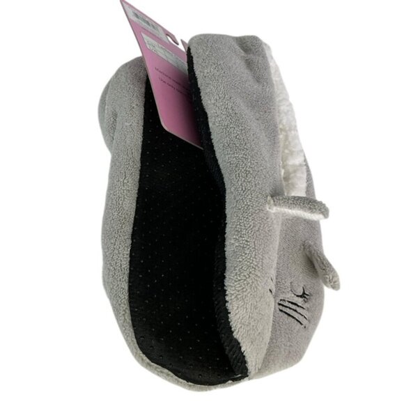 Snuggle Feet Cat Slippers Gray Fleece Lined Women’s Size Large - Picture 5 of 16